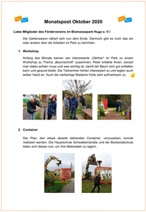 Monatspost Oktober 2020