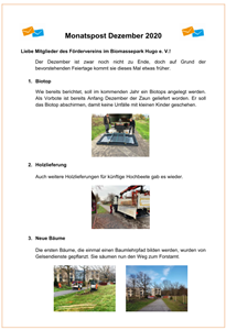 Monatspost Dezember 2020