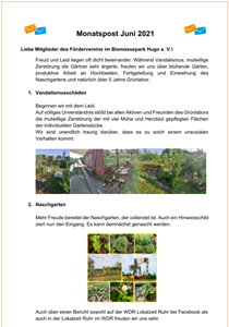 Monatspost Juni 2021